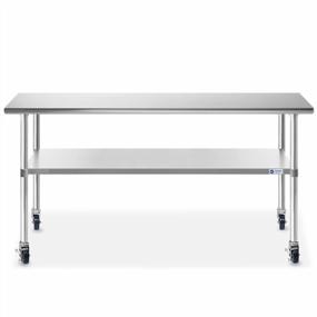 img 3 attached to GRIDMANN NSF Stainless Steel Work & Prep Table 72 X 30 Inches With Caster Wheels And Under Shelf For Restaurant, Home, Hotel
