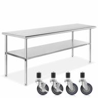 gridmann nsf stainless steel work & prep table 72 x 30 inches with caster wheels and under shelf for restaurant, home, hotel логотип