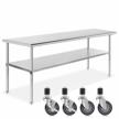gridmann nsf stainless steel work & prep table 72 x 30 inches with caster wheels and under shelf for restaurant, home, hotel logo