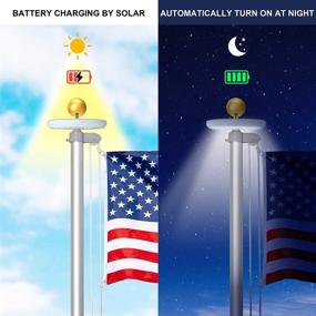 img 2 attached to Super Bright LED Solar Flag Pole Light - Longest Lasting For 15-25Ft Poles, Waterproof Fits 0.5" Wide Ornament Spindles (White)