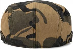 img 1 attached to Men'S Cotton Newsboy Beret Hat With Buckle - Stylish Duckbill Cabbie Cap By VOBOOM