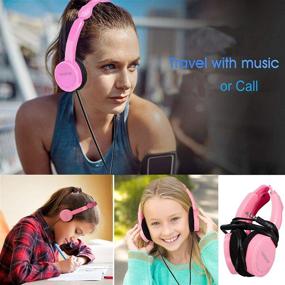 img 3 attached to Premium On-Ear Kids Headphones: Wired Children Headsets with Mic, Volume Control - Lightweight, Stereo Sound Earphones for Phones, Travel, School - Boys, Girls, Adults