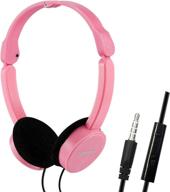 premium on-ear kids headphones: wired children headsets with mic, volume control - lightweight, stereo sound earphones for phones, travel, school - boys, girls, adults логотип