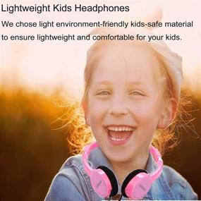 img 2 attached to Premium On-Ear Kids Headphones: Wired Children Headsets with Mic, Volume Control - Lightweight, Stereo Sound Earphones for Phones, Travel, School - Boys, Girls, Adults