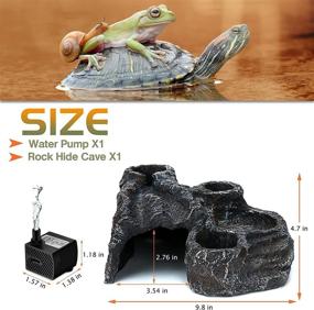img 3 attached to 🐢 Fischuel Lifelike Aquarium Ornament with 10x10x5-inch Turtle Hide Cave - Reptile Resin Volcano Hideout for Turtle Tank and Aquarium; Perfect Landscaping Decoration for Turtle, Newt, Frog; Includes Pump