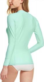 img 3 attached to Женская рубашка для плавания UPF 50+ с длинным рукавом и застежкой-молнией, верхняя часть гидрокостюма с солнцезащитным кремом UV/SPF