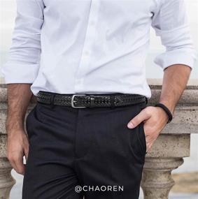 img 3 attached to CHAOREN Braided Leather Belts: Elevate Your Casual Style with Premium Men's Accessories