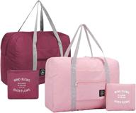 foldable travel bag: 32l water resistant nylon canvas duffel for gym & sports storage logo