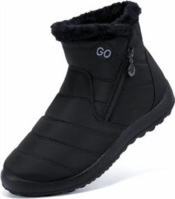 img 4 attached to Women'S Winter Snow Boots Waterproof Warm Fur Lined Slip-On Ankle Booties For Outdoor Comfort