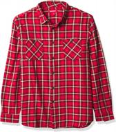 unionbay men's flannel button-up pattern shirt logo