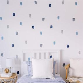 img 4 attached to Enhance Boys' Spaces with Modern Maxwell Noah Wall Art Decals - 64 Brush Strokes Stickers for Nursery, Bedroom, Living Room