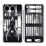 18-piece professional manicure and pedicure kit with stainless steel nail clippers, grooming tools, and luxe travel case for at-home care логотип
