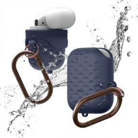 img 4 attached to Защитите свои AirPods с помощью водонепроницаемого чехла Elago Hang Active цвета Jean Indigo