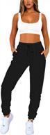 vamjump women's white sports bra & black jogger pant tracksuit 2 piece set, medium logo