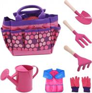 get your kids excited about gardening with motrent's 7-piece children's garden tool set in pink logo
