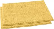 extra-soft plush bathroom rug set - luxurux 23 x 36 inch chenille microfiber material shower bath mats, super absorbent, yellow logo
