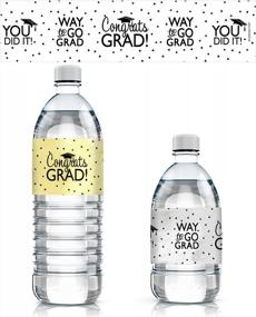 img 4 attached to Sparkle & Shine With 24 Graduation Party Water Bottle Labels In Silver And Gold