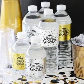 img 3 attached to Sparkle & Shine With 24 Graduation Party Water Bottle Labels In Silver And Gold
