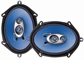 img 1 attached to 🔊 Pair of Pyle PL573BL 5x7 Inch Car Sound Speakers - Upgraded Blue Poly Injection Cone, 3-Way, 300 Watts, Non-fatiguing Butyl Rubber Surround, 80-20Khz Frequency Response, 4 Ohm, 1-inch ASV Voice Coil