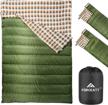 forceatt lightweight double sleeping bag for 2 people, suitable for 3 seasons, water-repellent for backpacking, camping, hiking, and indoor/outdoor use. logo