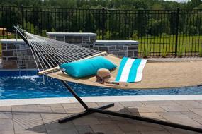 img 2 attached to Relax In Style With The Vivere Poolside Double Hammock In Taupe