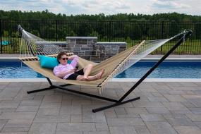 img 1 attached to Relax In Style With The Vivere Poolside Double Hammock In Taupe