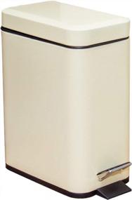img 4 attached to Silver Soft Close Bin - 5L/1.4 Gal Waterproof Waste Basket For Home Office, Kitchen & Bathroom With Easy Clean Lid - Cuboid Step Trash Can