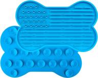 american flag joytale dog lick mat with suction cups - slow feeder for boredom & anxiety reduction for dogs and cats, perfect for peanut butter, yogurt, or foods, blue logo