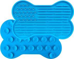 img 4 attached to American Flag Joytale Dog Lick Mat With Suction Cups - Slow Feeder For Boredom & Anxiety Reduction For Dogs And Cats, Perfect For Peanut Butter, Yogurt, Or Foods, Blue