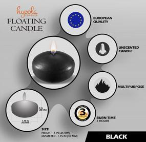 img 3 attached to Украсьте свой декор черными плавающими свечами премиум-класса Hyoola - 3 часа горения | 20 шт. | Сделано в Европе