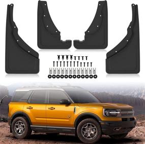 img 4 attached to 🔧 LDETXY Mud Guards Auto Mud Flaps for 2021 2022 Ford Bronco Sport – Complete Tire Splash Guard Accessories, Upgrade with Genuine P/N #M1PZ-16A550-AA #M1PZ-16A550-BA