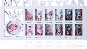 img 4 attached to 👶 Preserve Precious Memories with Baby My First Year Photos Frame – Perfect Keepsake Picture Frame for Boys and Girls, Ideal for Newborns, Showers, Birthdays, Christmas, Christenings & More (White)