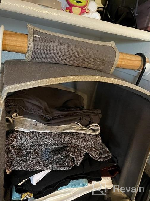 img 1 attached to 6-Shelf Hanging Closet Organizer And Storage By YOUDENOVA - Sturdy Bamboo Structure Cloth Organizer For Sweaters, 11.8” X 11.8” X 47.2” In Light Grey review by Matthew Fleming