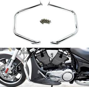 img 4 attached to Highway Crash Bars Chrome Engine Guard for Victory 🏍️ Cross Country Tour Cross Roads Magnum - Engine Frame Protector Motorcycle