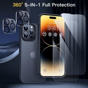 img 3 attached to Humixx 5-In-1 IPhone 14 Pro Max Case With Full Body Shockproof Protection And 4 Extra Protectors - Black