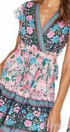 img 1 attached to Floral Wrap Mini Dress For Women: Bohemian Style With Ruffle Hem & V-Neck Cut, Perfect For Summer Beach Days! (Sizes S-XL) review by Jamal Webb