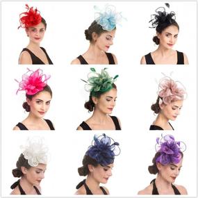 img 3 attached to Elevate Your Style With SAFERIN Fascinator Hair Clip Hat For Weddings And Parties