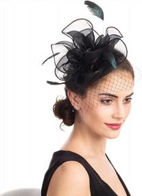 img 4 attached to Elevate Your Style With SAFERIN Fascinator Hair Clip Hat For Weddings And Parties