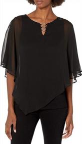 img 2 attached to AGB Women'S Popover Top With Asymmetrical Hem