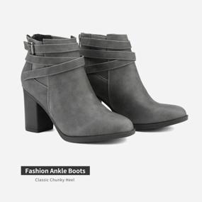 img 3 attached to Stylish And Comfortable: TOETOS Women'S Chicago Chunky Heel Ankle Booties