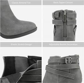 img 2 attached to Stylish And Comfortable: TOETOS Women'S Chicago Chunky Heel Ankle Booties