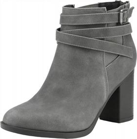 img 4 attached to Stylish And Comfortable: TOETOS Women'S Chicago Chunky Heel Ankle Booties