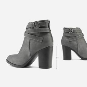 img 1 attached to Stylish And Comfortable: TOETOS Women'S Chicago Chunky Heel Ankle Booties