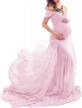 off-shoulder maternity mermaid gown: v-neck chiffon maxi dress for baby shower photo shoots and photography props by justvh logo