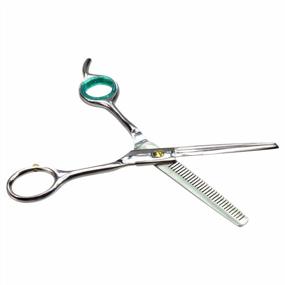 img 1 attached to High-End HTS 185T1 Stainless Steel Barber Thinning Shears, Single-Sided Polished Chrome Finish - Ideal For Professional Hair Cutting