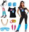 women's 80s disco costume outfit accessories - i love the 80s logo