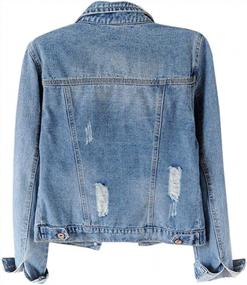 img 3 attached to Distressed Ripped Long Sleeve Jean Jacket Coats For Women By Kedera - Enhanced SEO