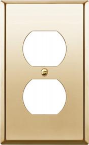 img 4 attached to ENERLITES Duplex Receptacle Outlet Metal Wall Plate, Stainless Steel Outlet Cover, Corrosion Resistant, Size 1-Gang 4.50" X 2.76", 7721-PB, Stainless Steel 201, Polished Brass, Gold