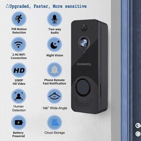 img 2 attached to Повысьте безопасность своего дома с помощью беспроводной видеокамеры дверного звонка CHWARES 2022 с перезвоном