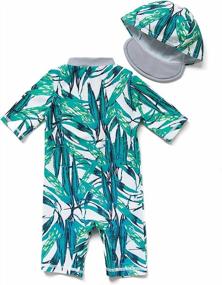 img 3 attached to Protect Your Little One From The Sun With BONVERANO Baby Boys Swimwear: Short-Sleeve Zipper One Piece Bathing Suit With UPF 50+ Sun Protection